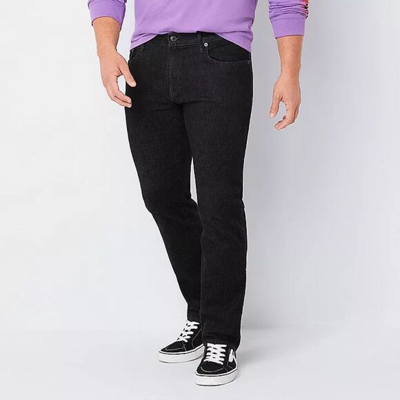 Arizona Jean Co Black Denim Straight Leg Jeans Men's 34x30 America Biker Worker - Picture 2 of 13